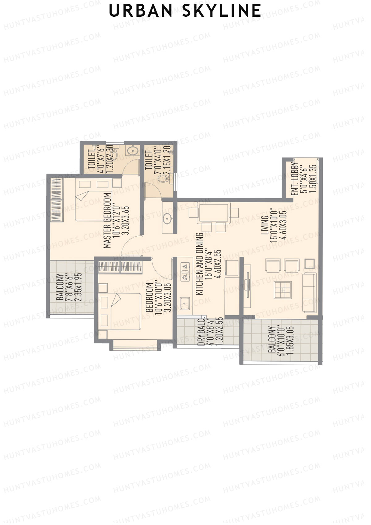 Urban Skyline Tower 2C Unit 2 Floor Plan