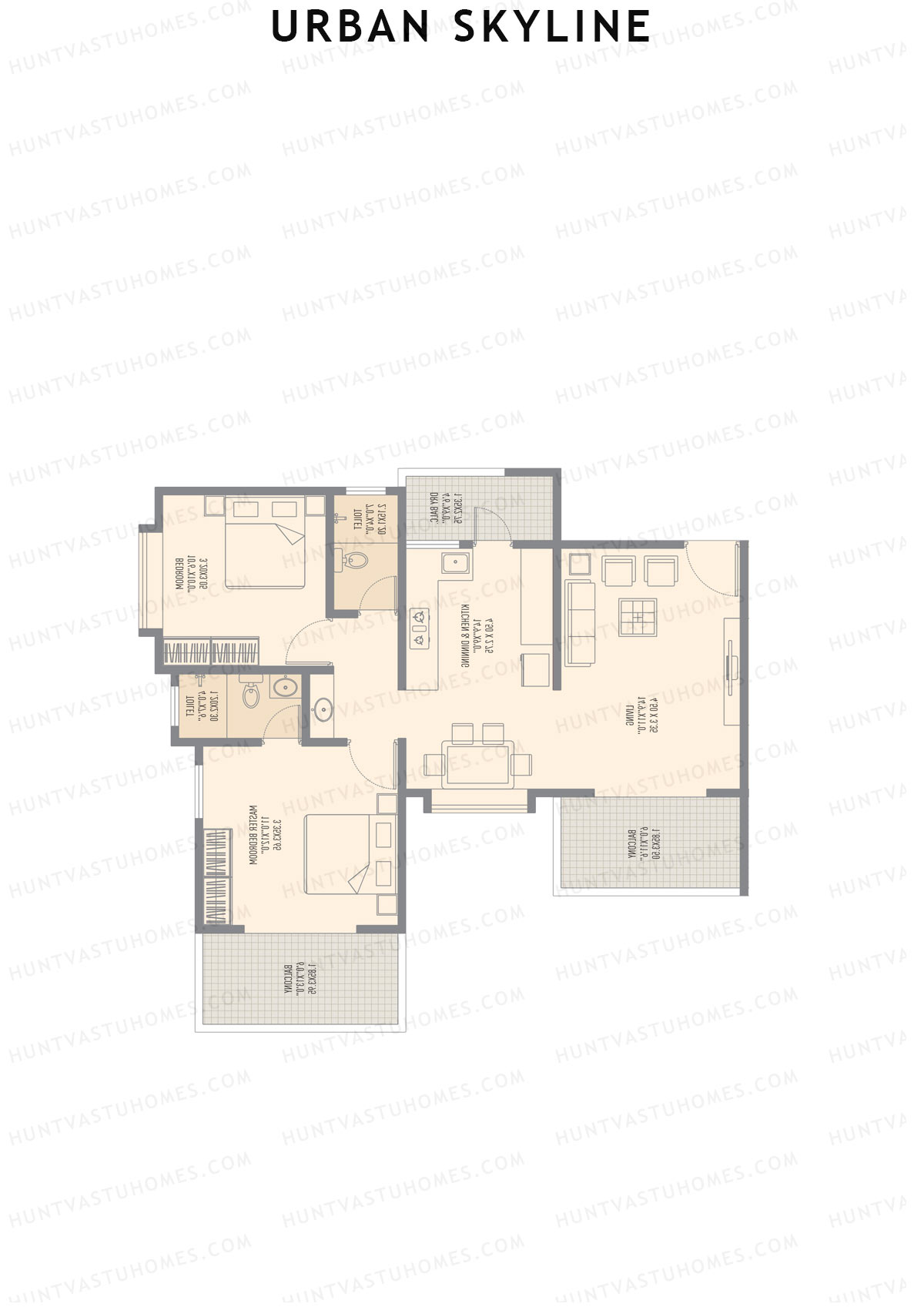 Urban Skyline Tower 2D Unit 4 Floor Plan