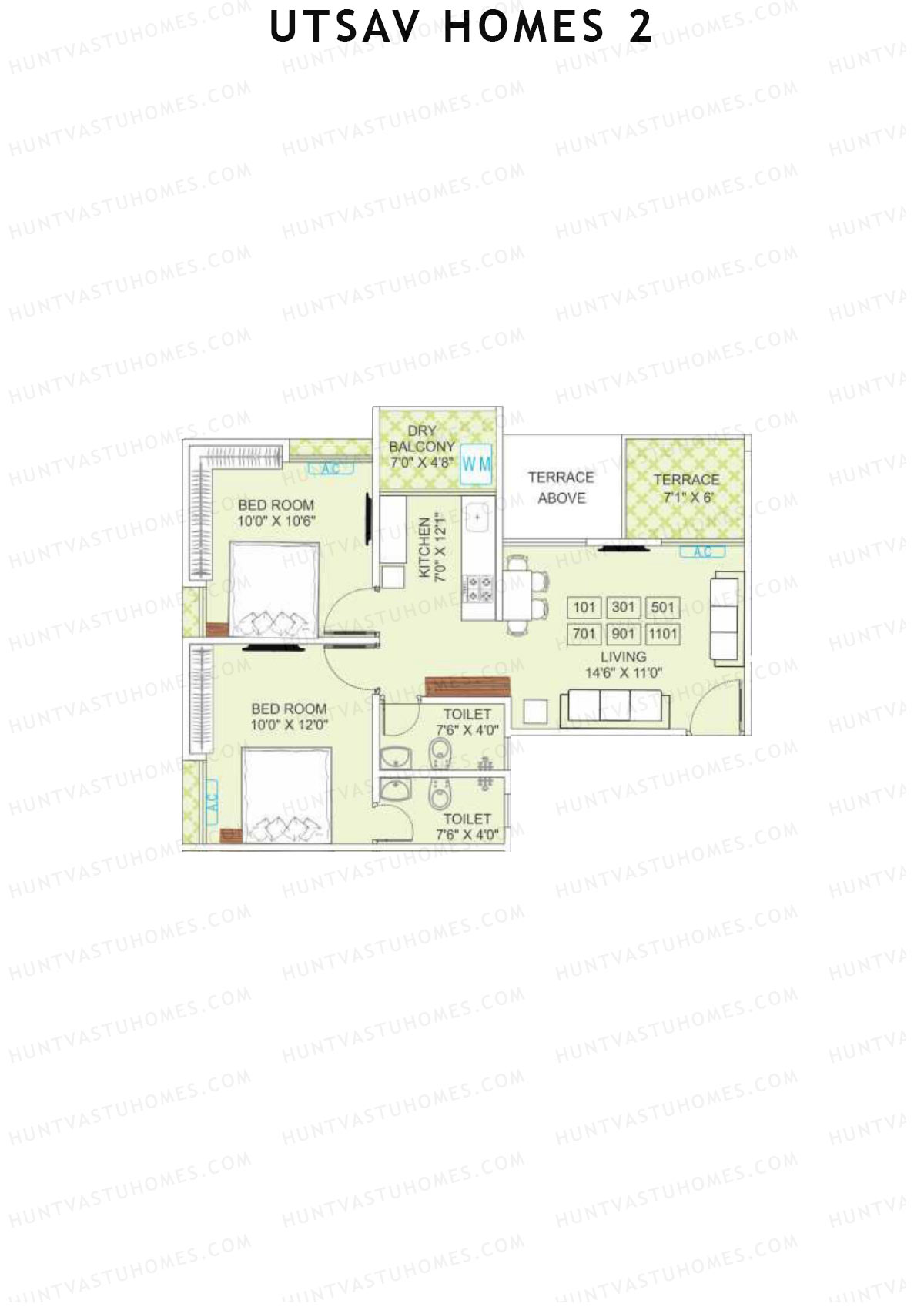 Utsav Homes 2 Tower A Unit 1 Floor Plan