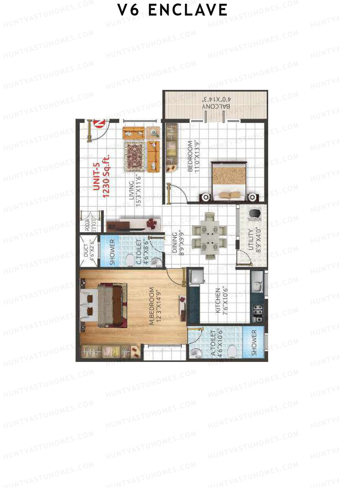 V6 Enclave Block A Unit 5 Floor Plan