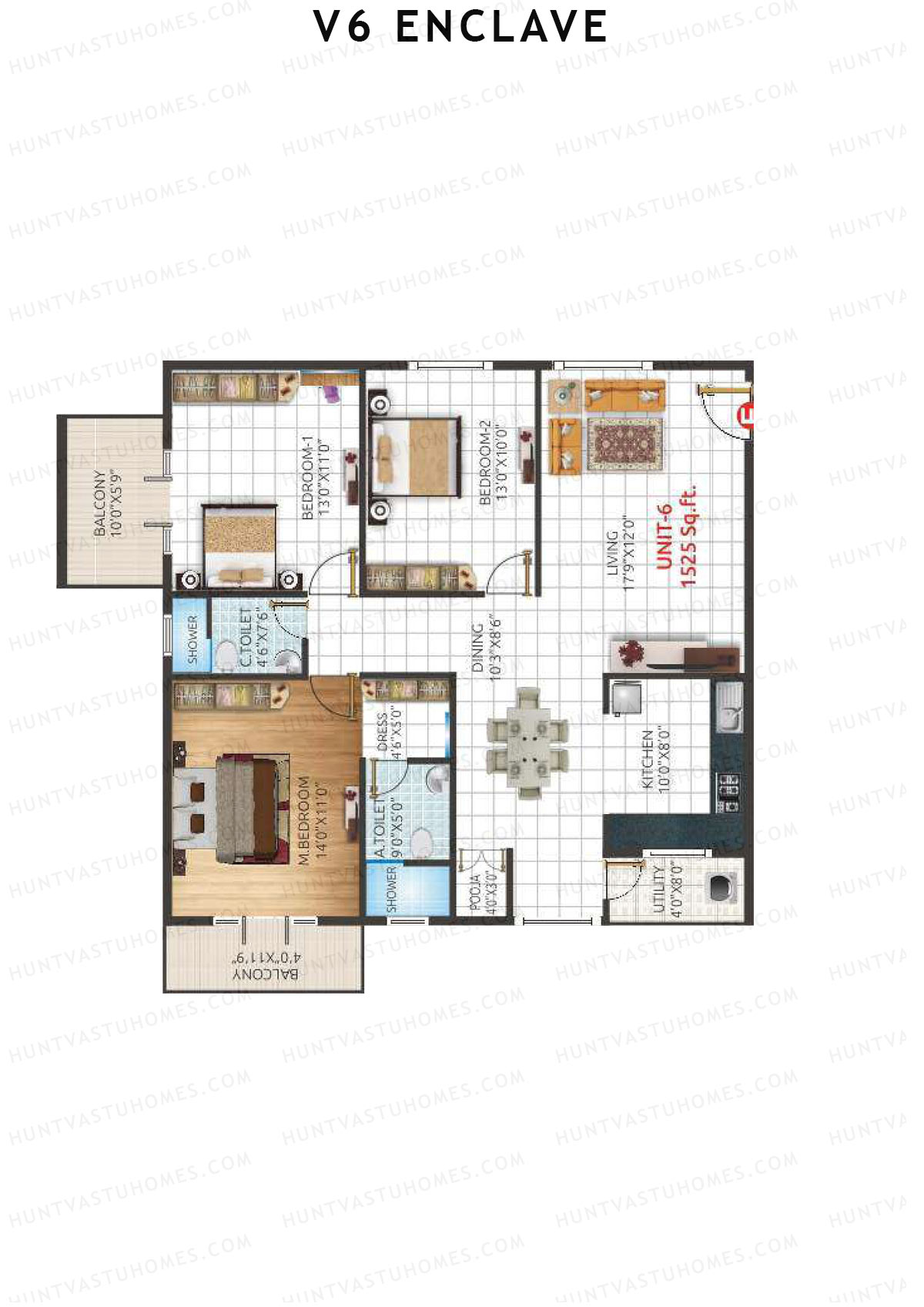 V6 Enclave Block A Unit 6 Floor Plan