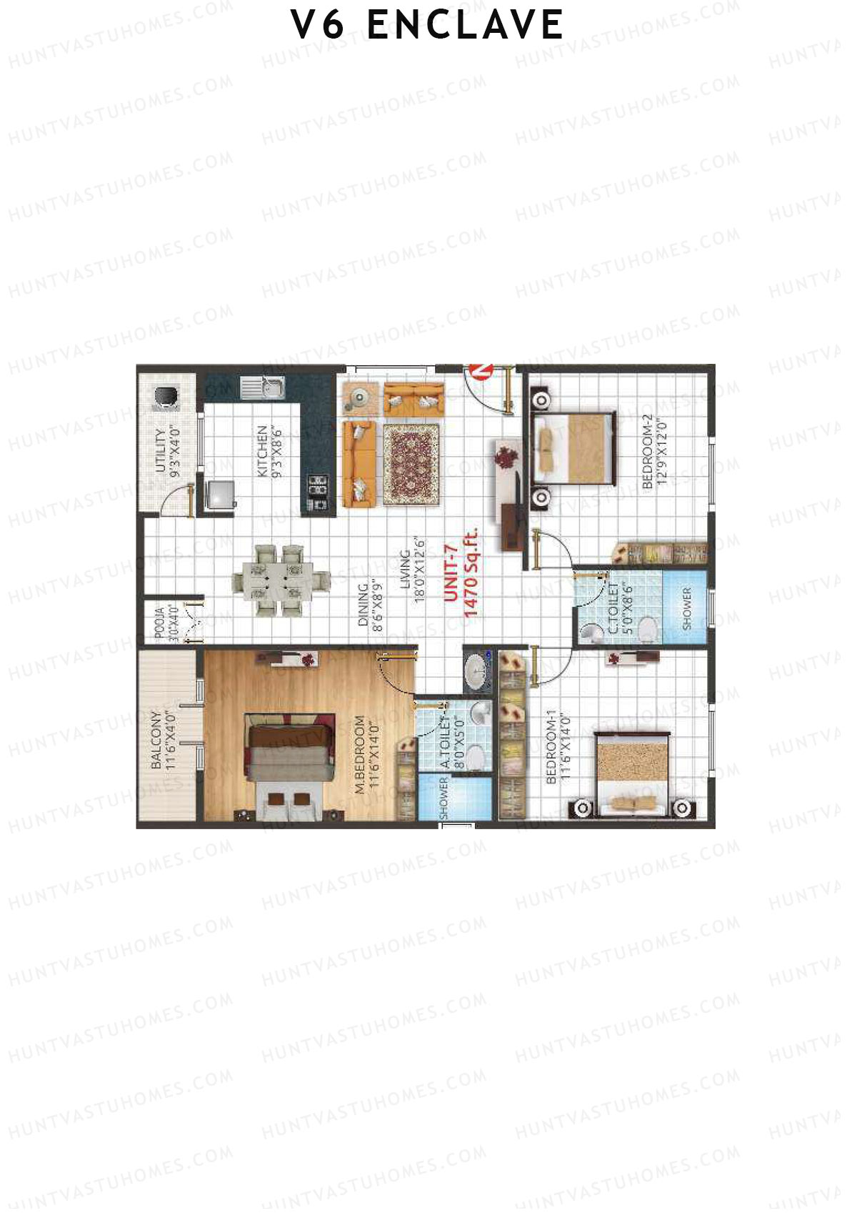 V6 Enclave Block A Unit 7 Floor Plan