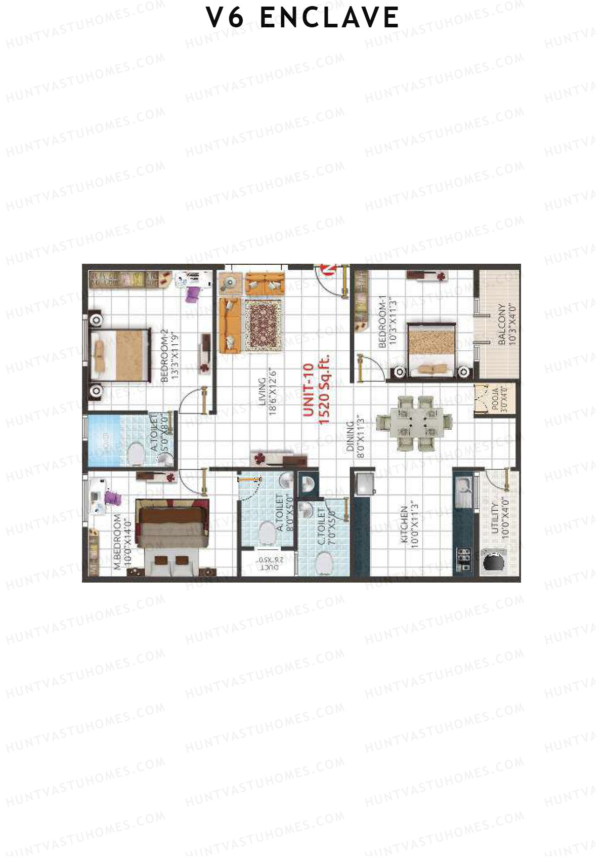 V6 Enclave Block B Unit 10 Floor Plan