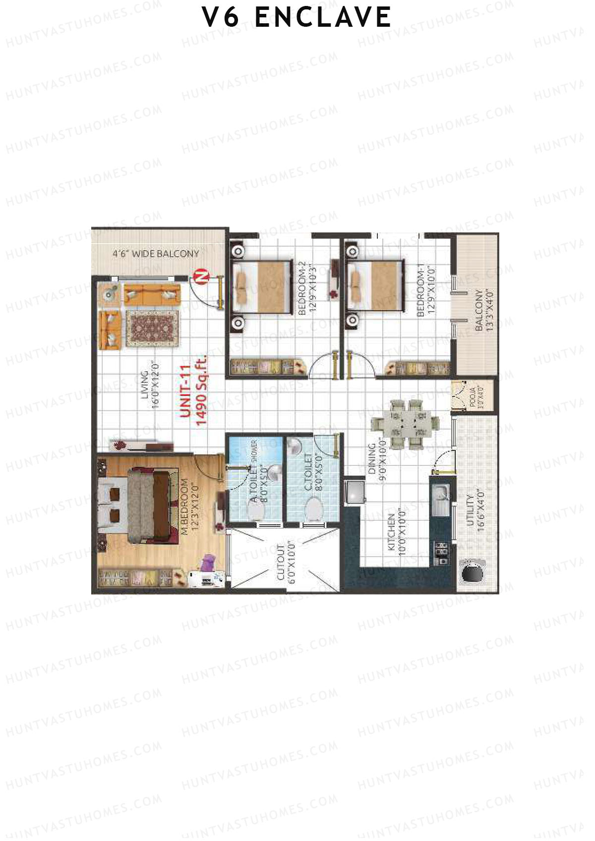 V6 Enclave Block B Unit 11 Floor Plan