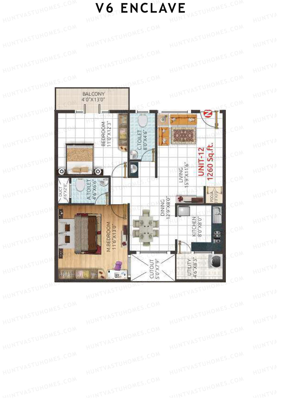 V6 Enclave Block B Unit 12 Floor Plan