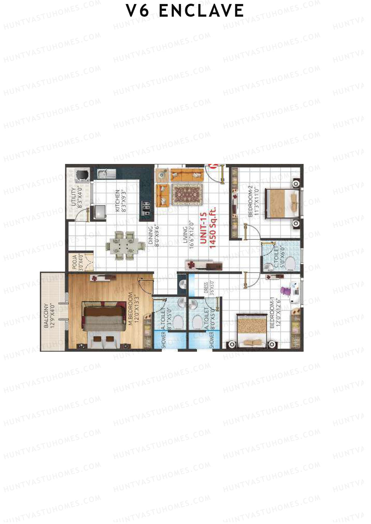 V6 Enclave Block B Unit 15 Floor Plan