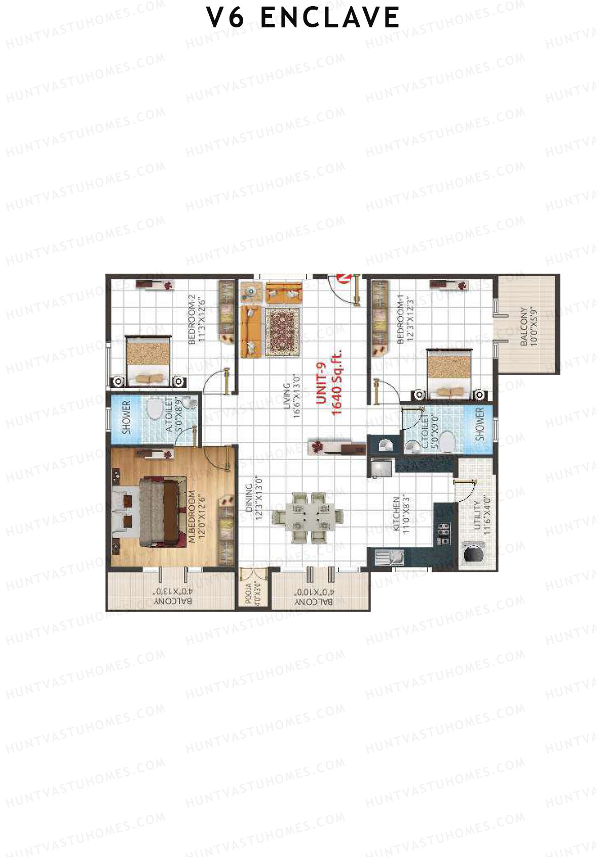 V6 Enclave Block B Unit 9 Floor Plan
