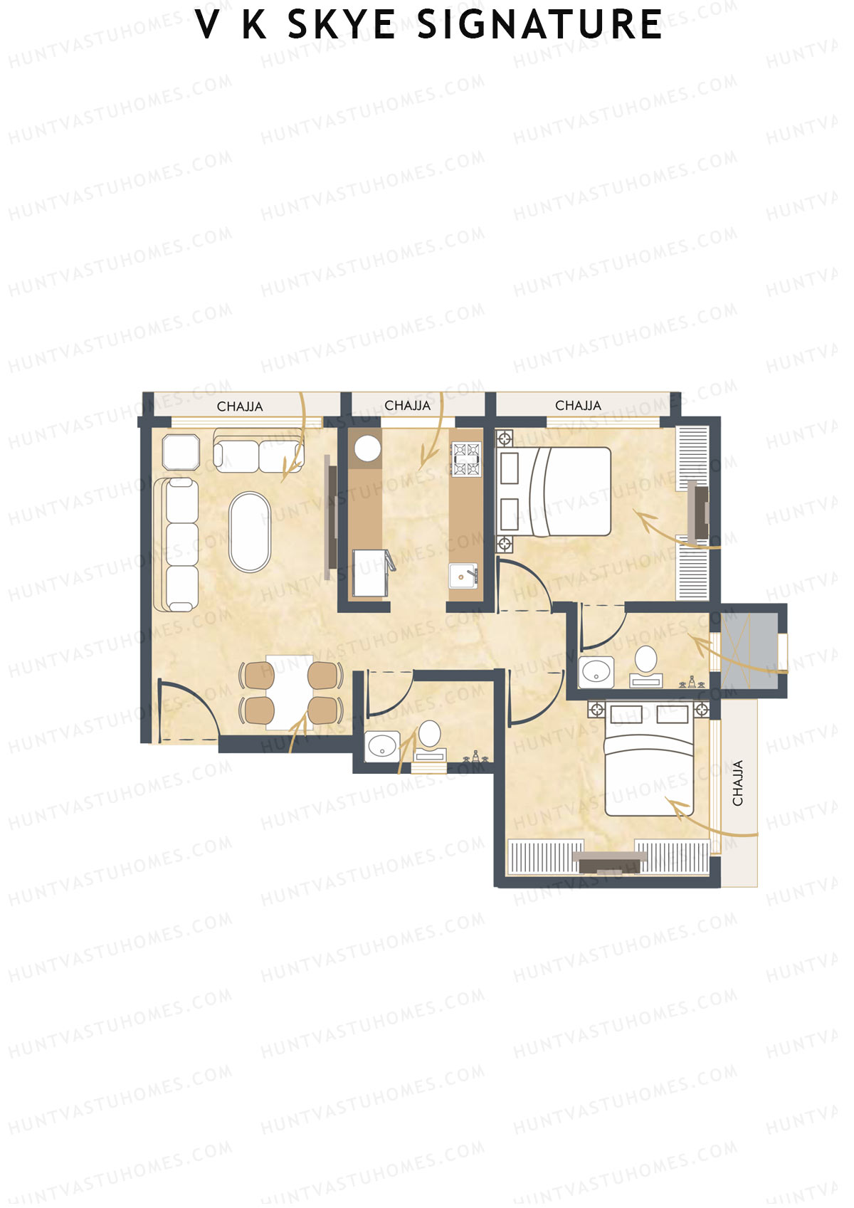 V K Skye Signature Wing B Unit 3 Floor Plan