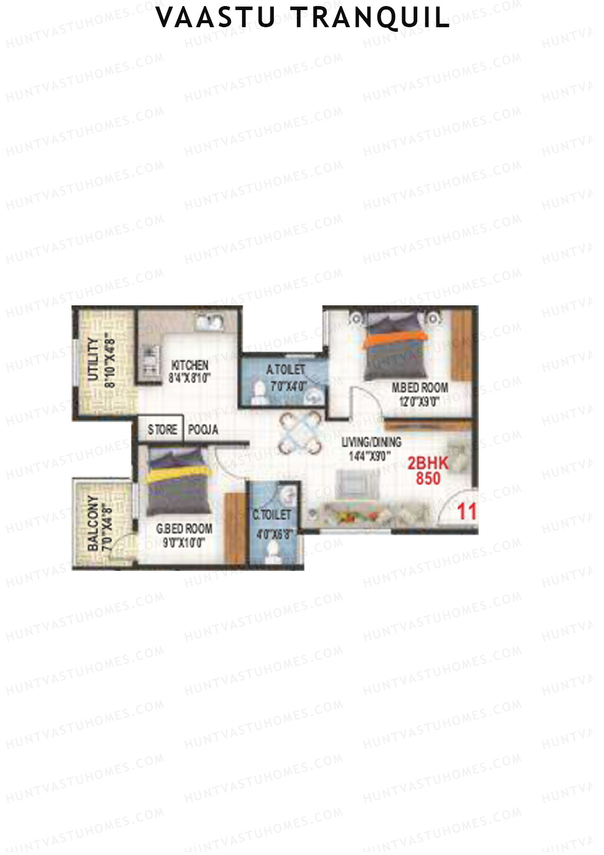 Vaastu Tranquil Wing A Unit 11 Floor Plan