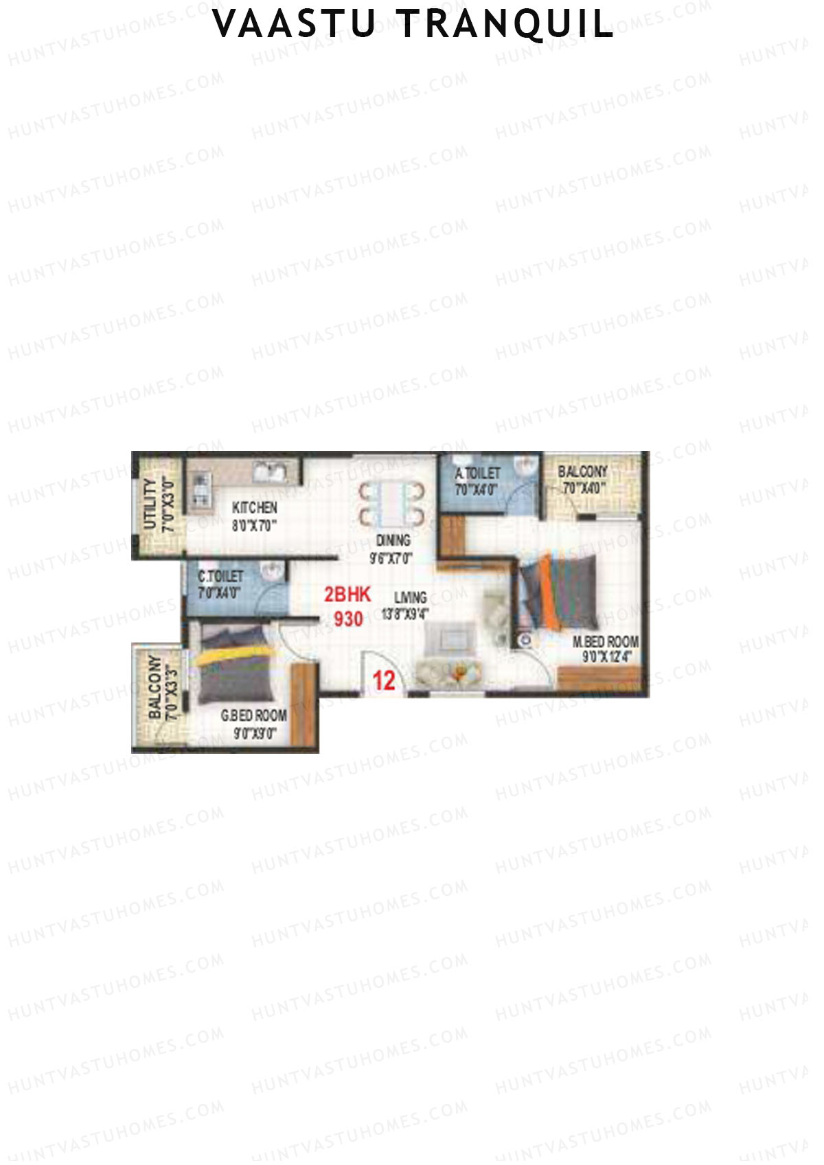 Vaastu Tranquil Wing A Unit 12 Floor Plan