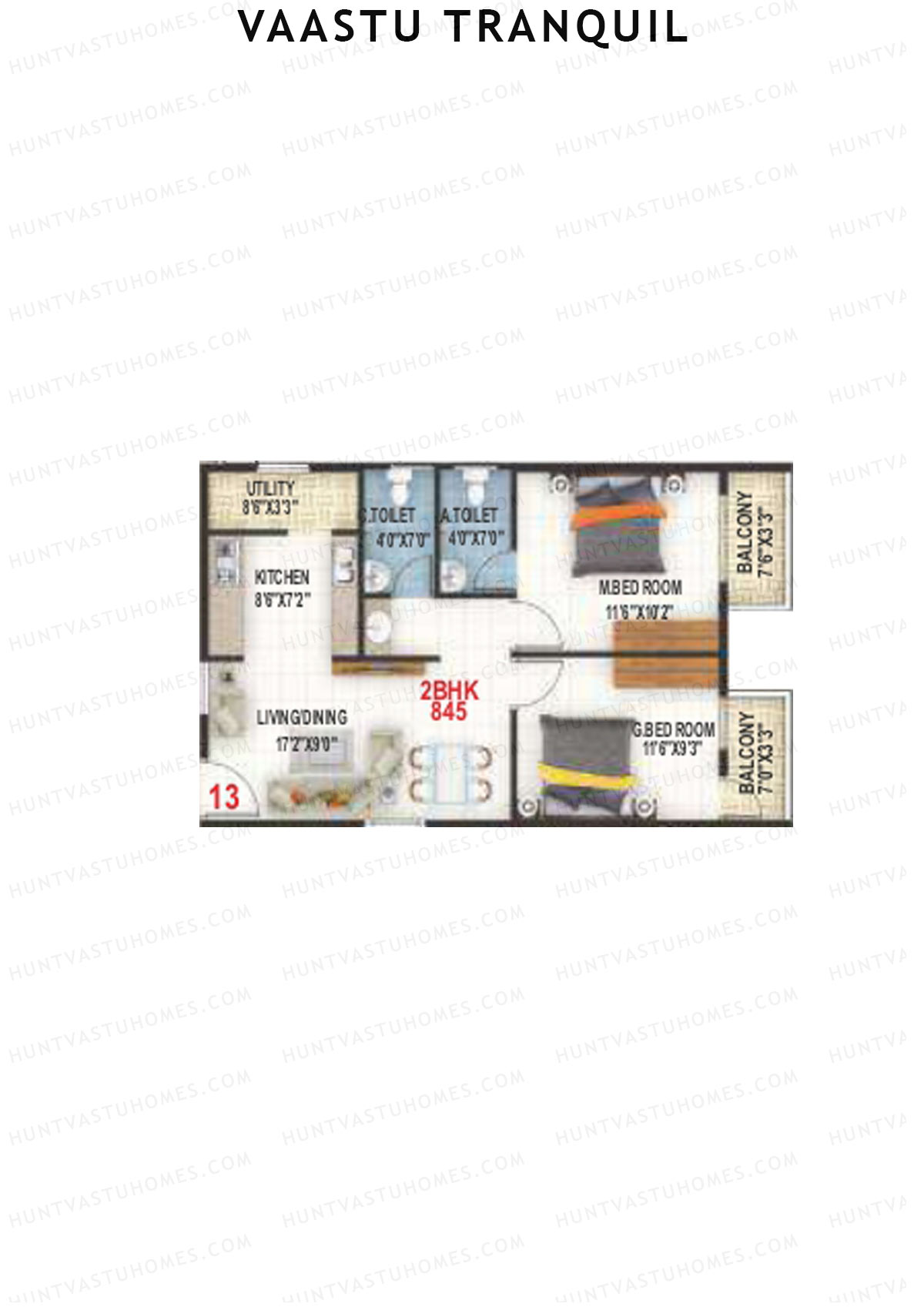 Vaastu Tranquil Wing A Unit 13 Floor Plan