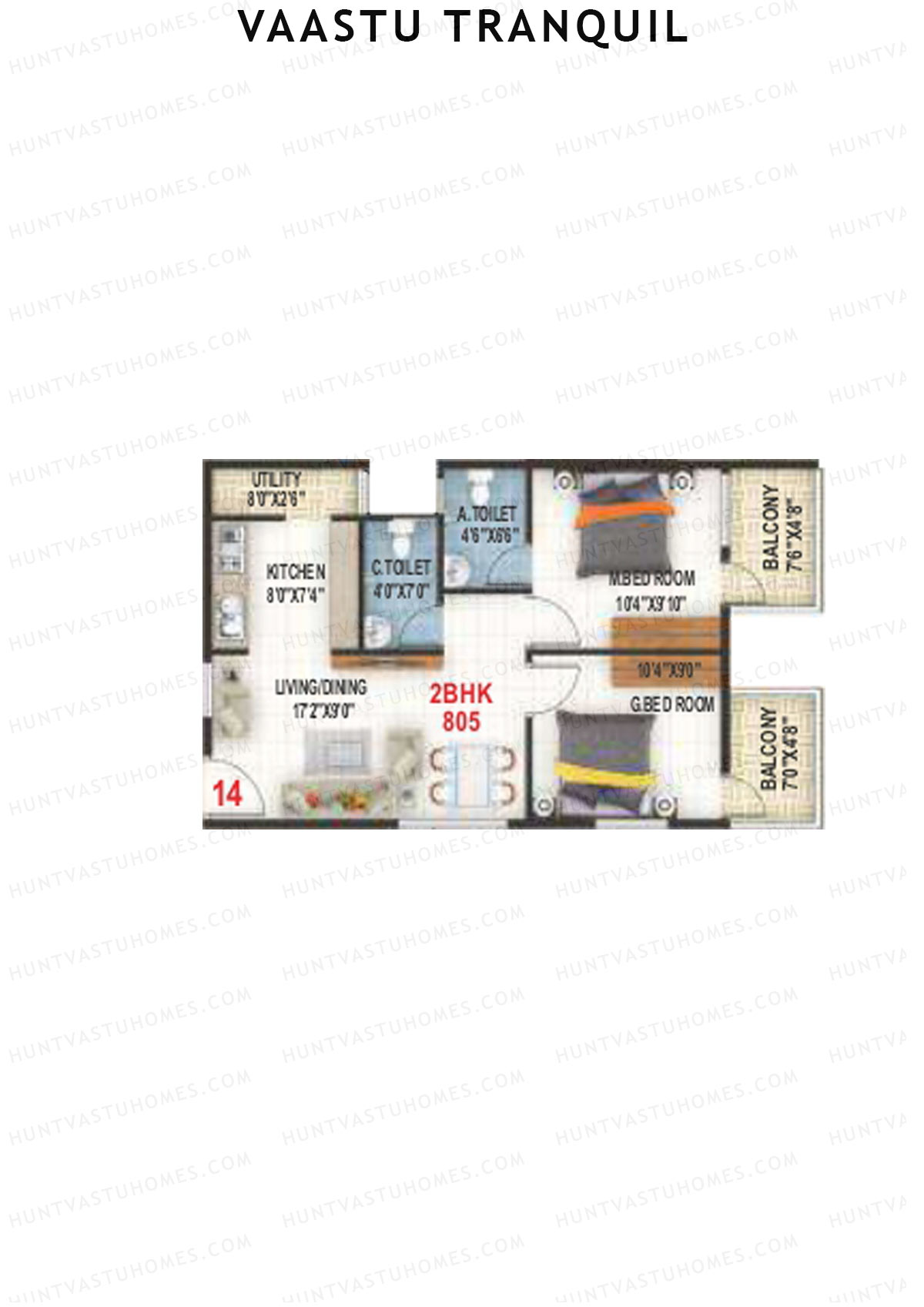 Vaastu Tranquil Wing A Unit 14 Floor Plan