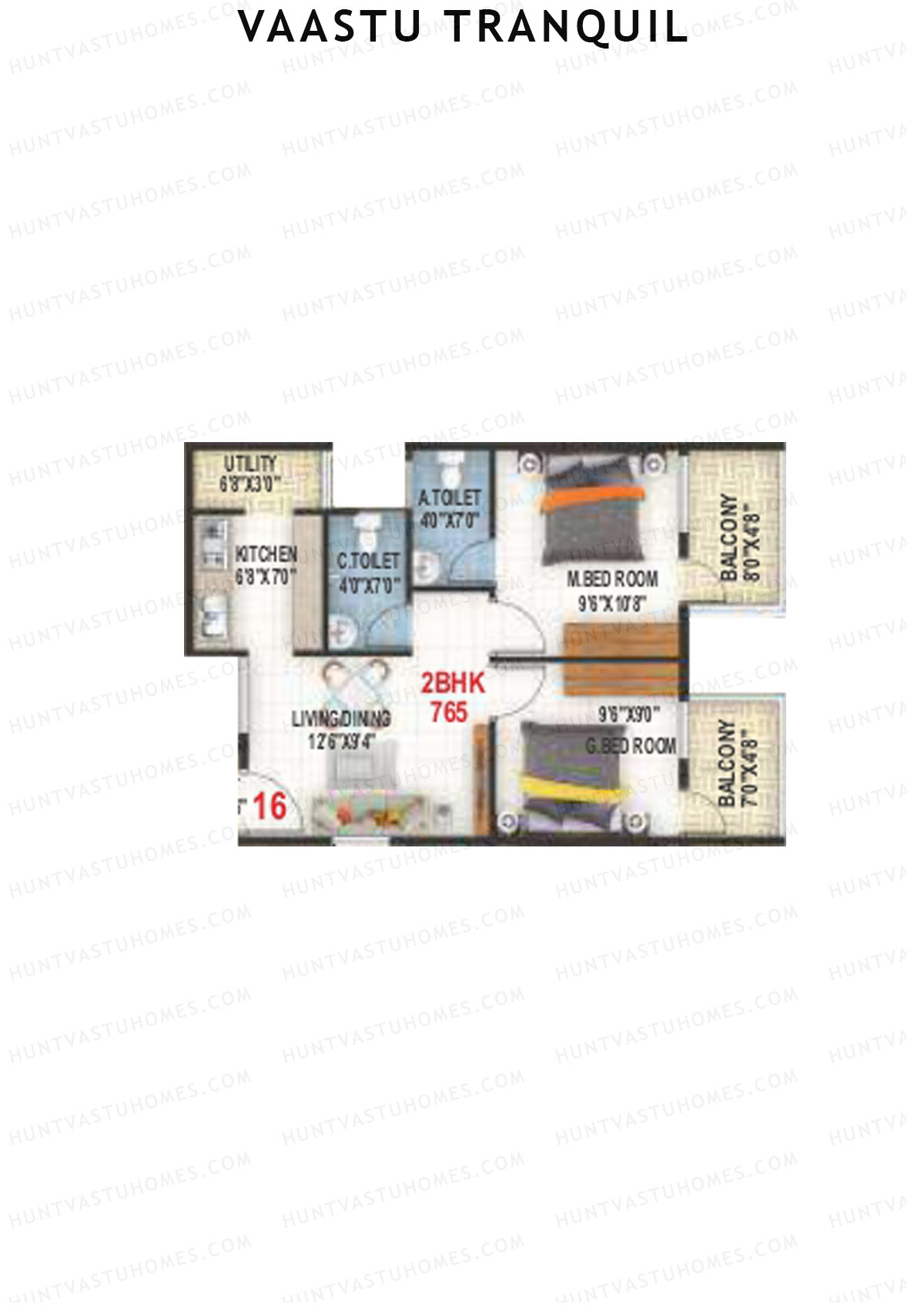 Vaastu Tranquil Wing A Unit 16 Floor Plan