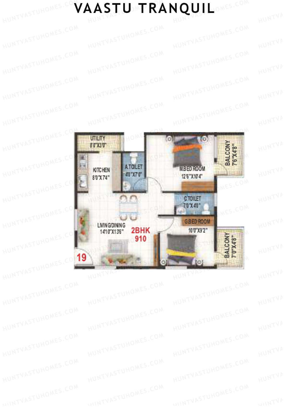 Vaastu Tranquil Wing A Unit 19 Floor Plan