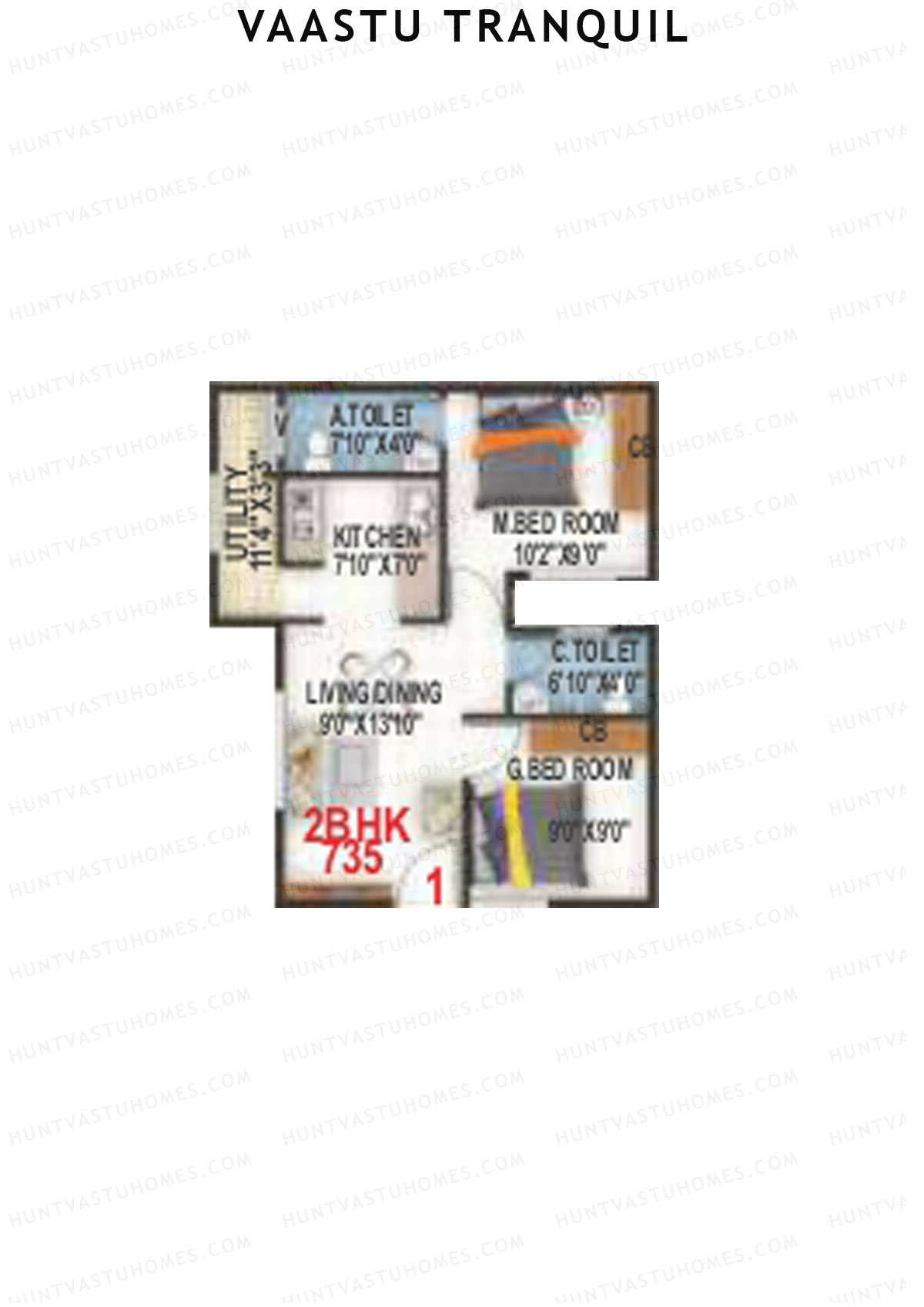 Vaastu Tranquil Wing A Unit 1 Floor Plan