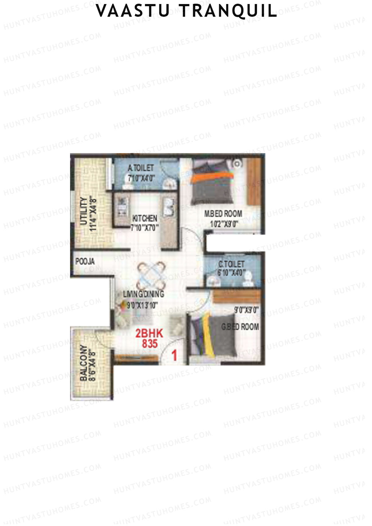 Vaastu Tranquil Wing A Unit 1 Floor Plan