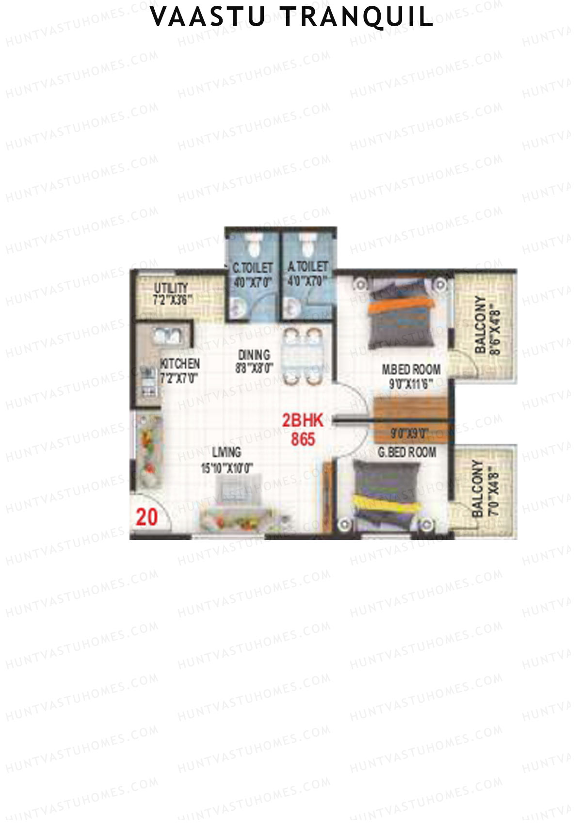 Vaastu Tranquil Wing A Unit 20 Floor Plan