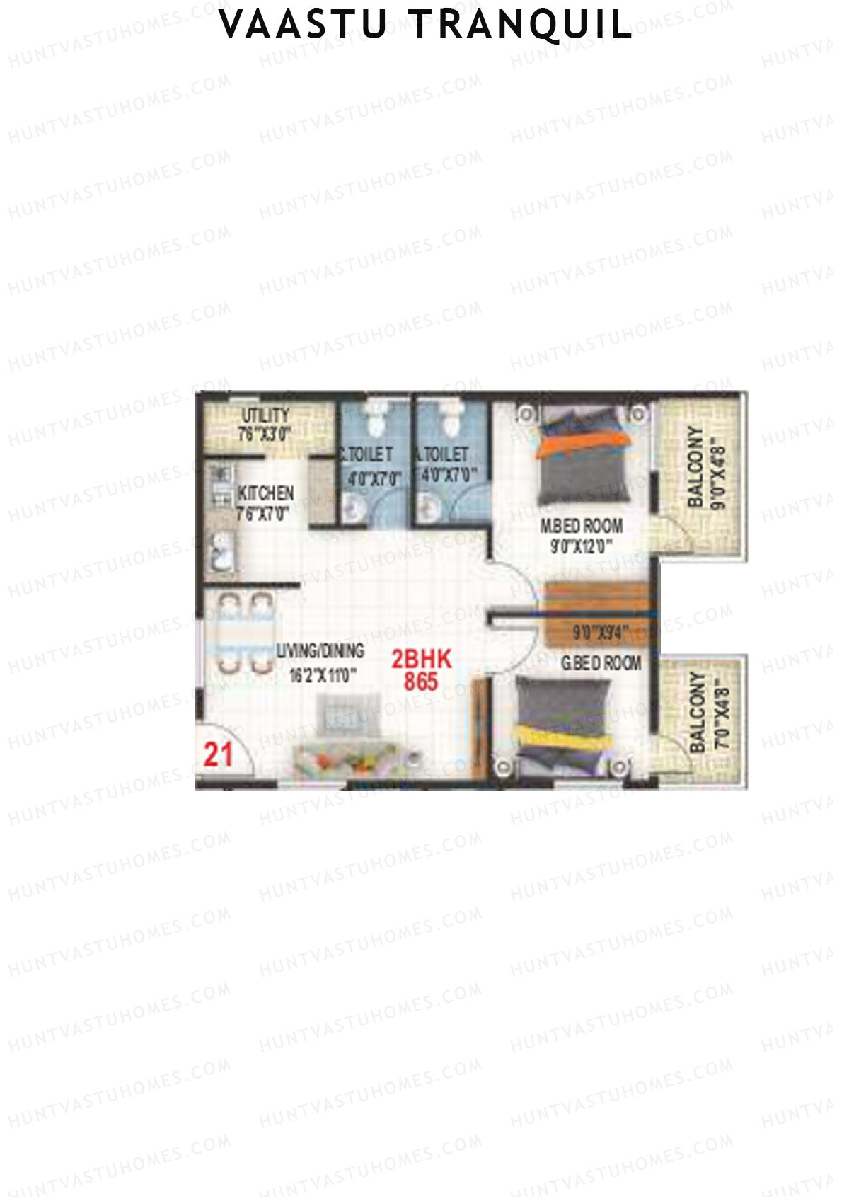 Vaastu Tranquil Wing A Unit 21 Floor Plan