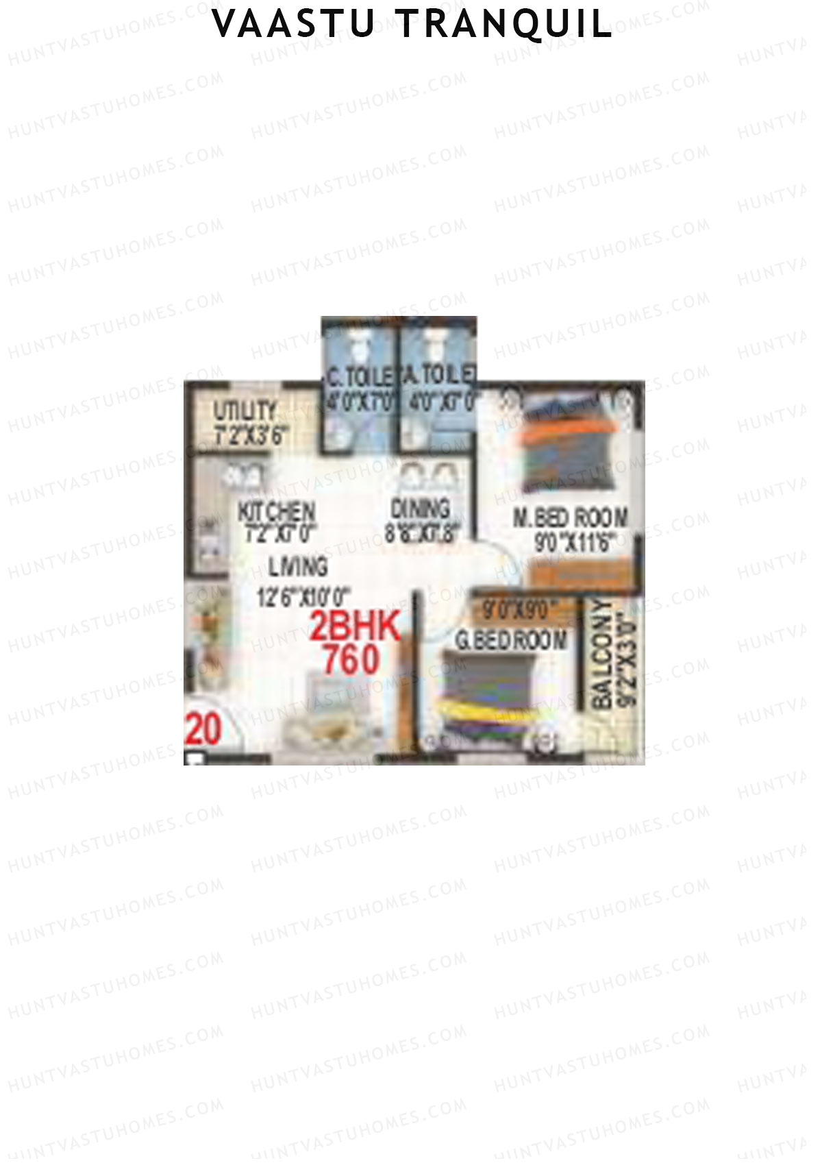 Vaastu Tranquil Wing A Unit 22 Floor Plan