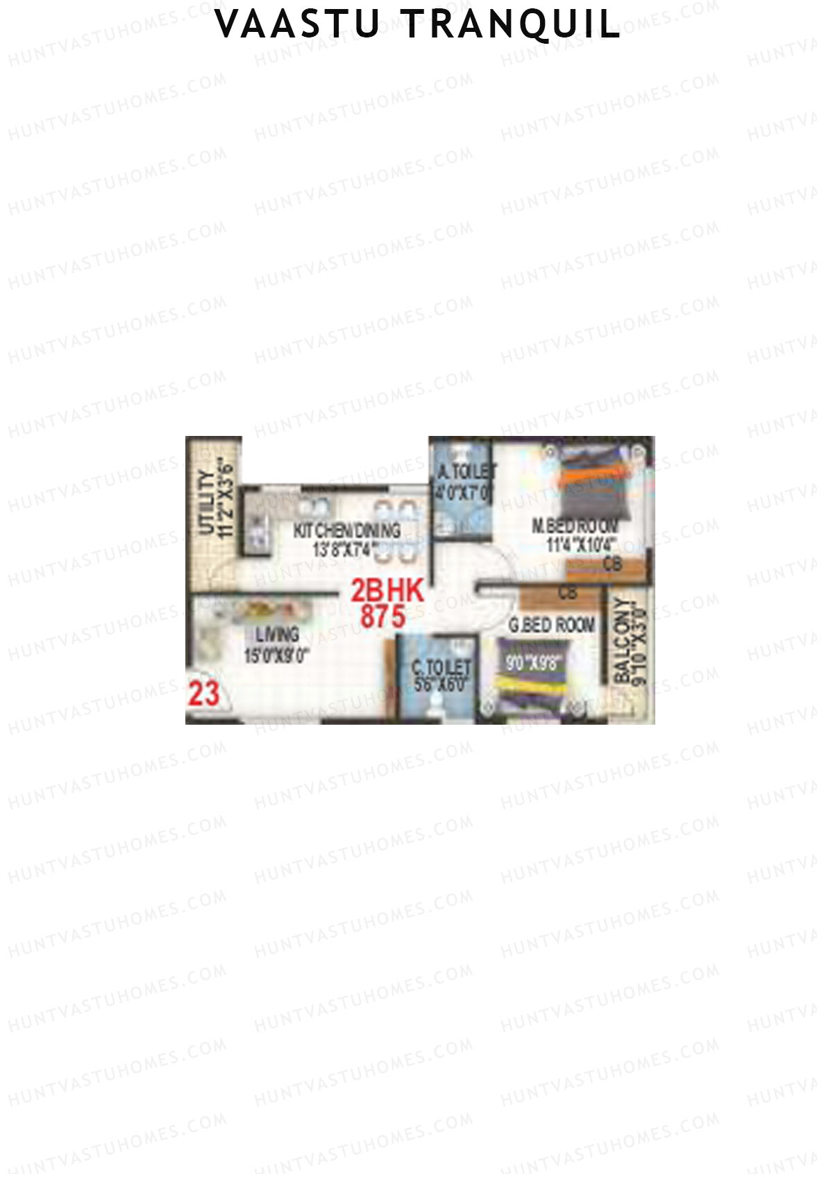 Vaastu Tranquil Wing A Unit 23 Floor Plan