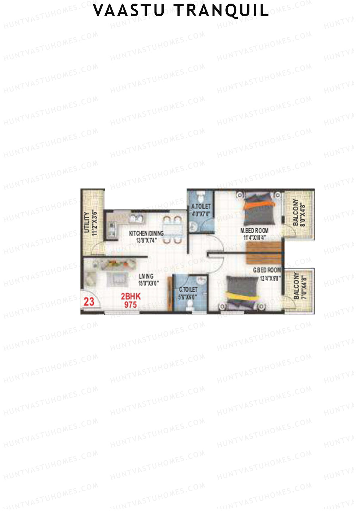 Vaastu Tranquil Wing A Unit 23 Floor Plan