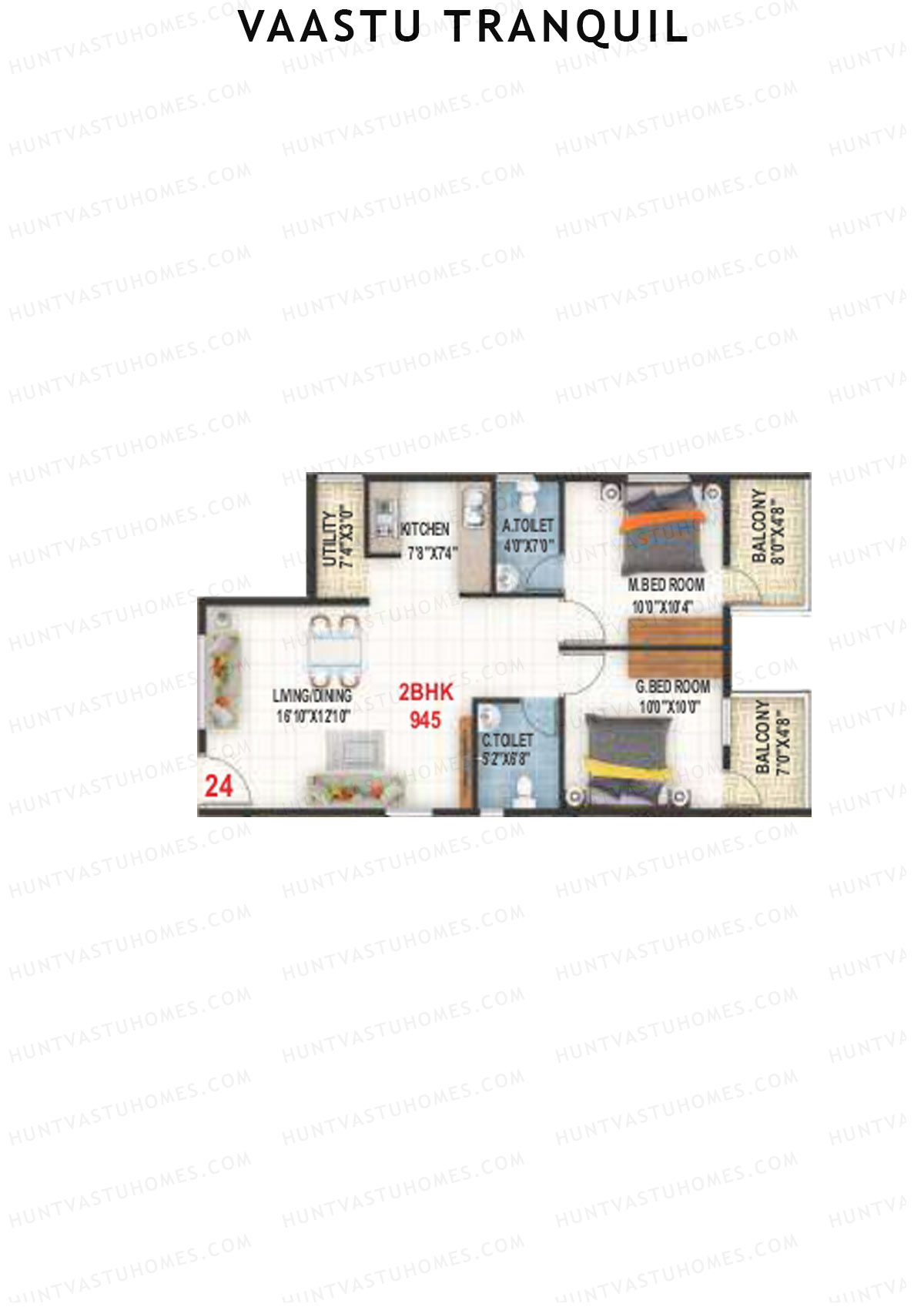 Vaastu Tranquil Wing A Unit 24 Floor Plan