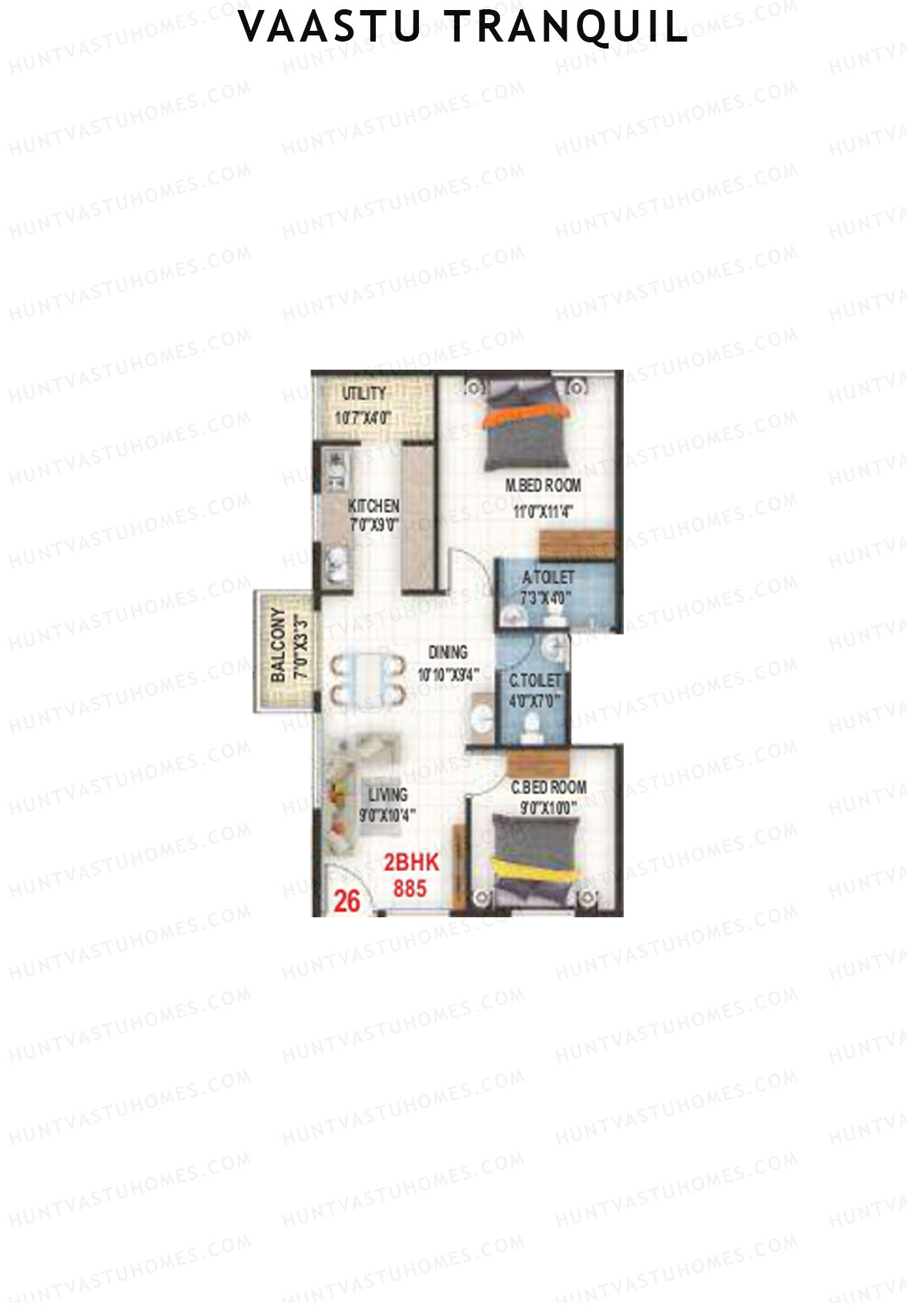 Vaastu Tranquil Wing A Unit 26 Floor Plan