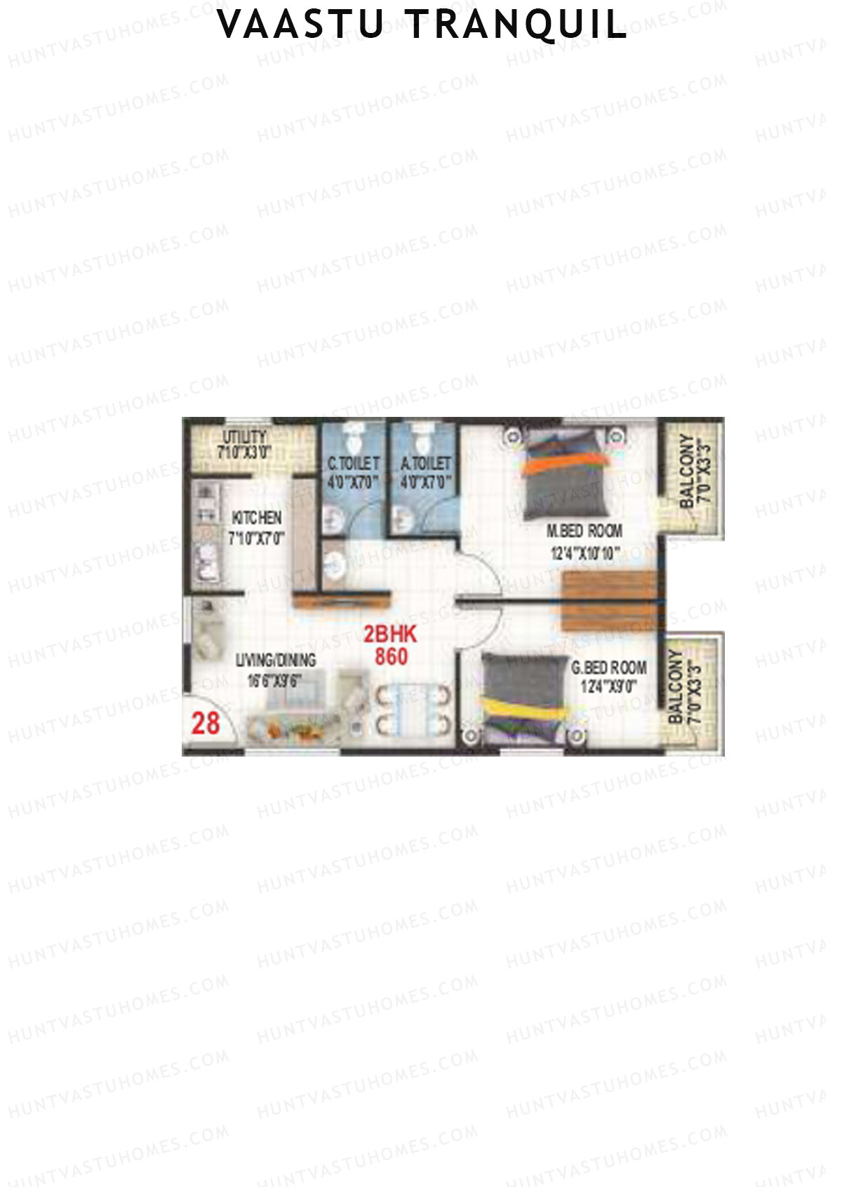 Vaastu Tranquil Wing A Unit 28 Floor Plan