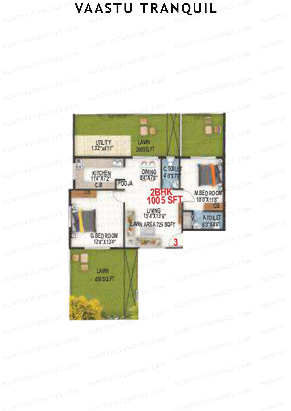 Vaastu Tranquil Wing A Unit 3 Floor Plan