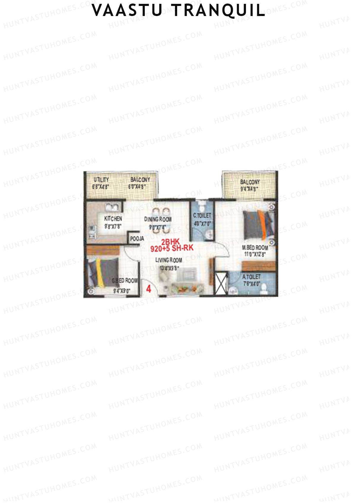Vaastu Tranquil Wing A Unit 4 Floor Plan