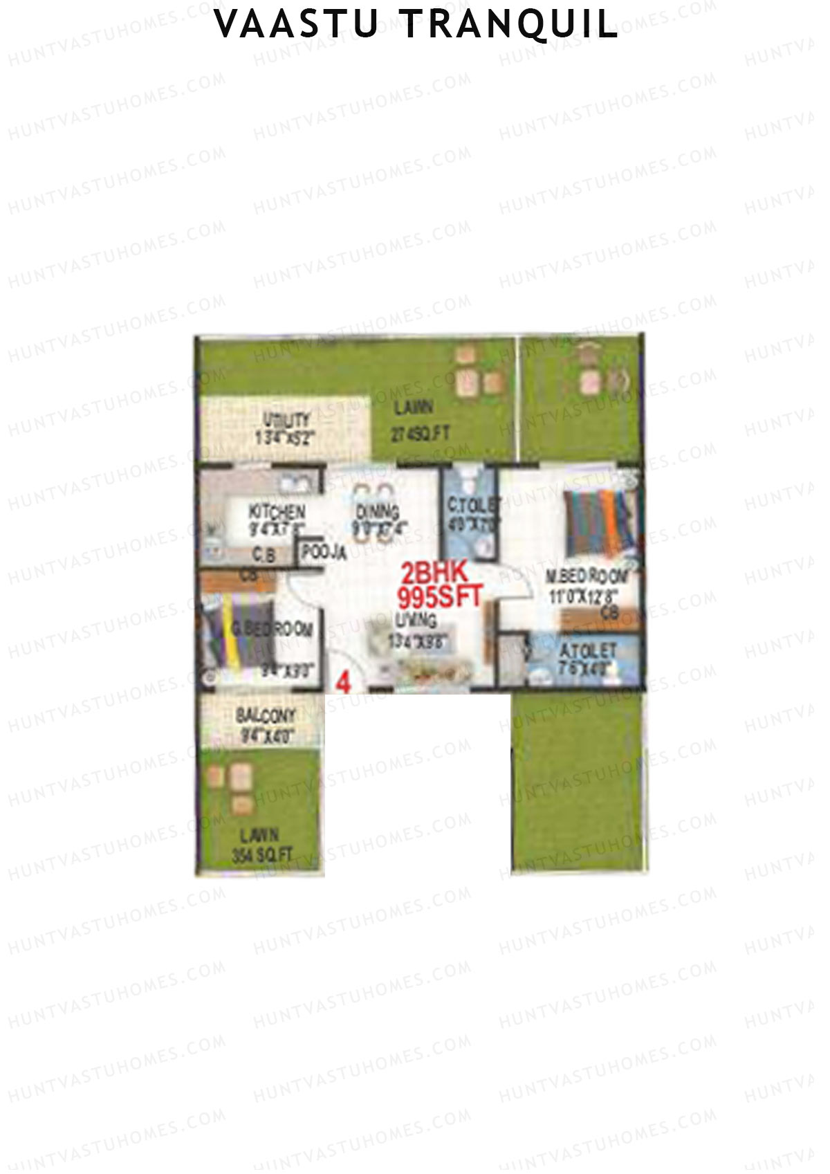 Vaastu Tranquil Wing A Unit 4 Floor Plan