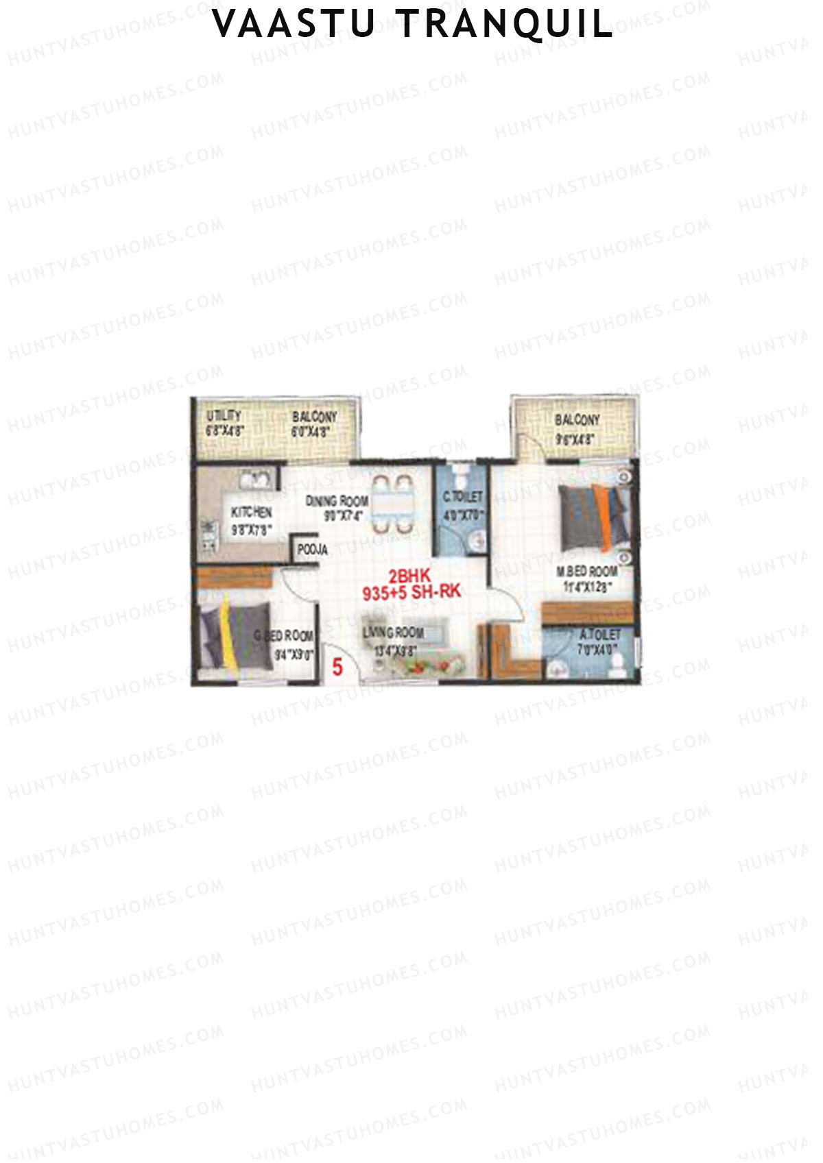 Vaastu Tranquil Wing A Unit 5 Floor Plan