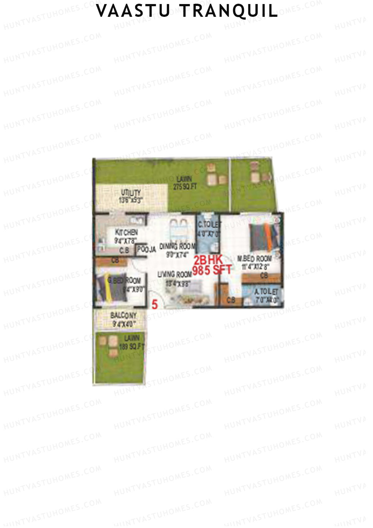 Vaastu Tranquil Wing A Unit 5 Floor Plan