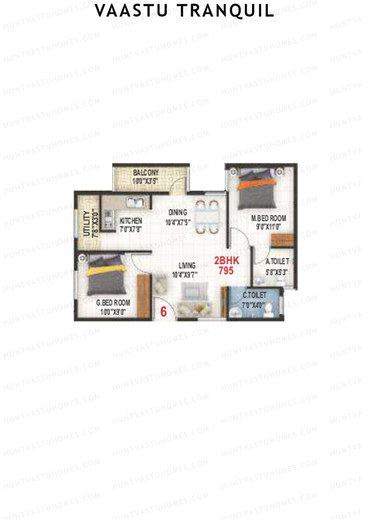 Vaastu Tranquil Wing A Unit 6 Floor Plan