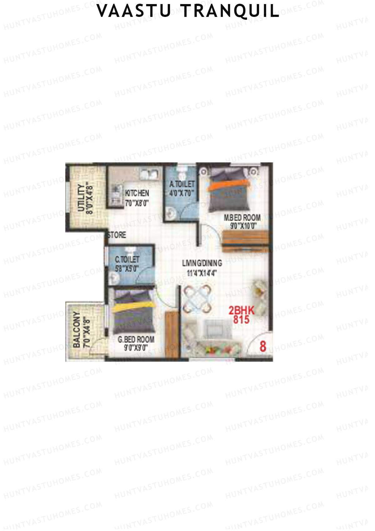 Vaastu Tranquil Wing A Unit 8 Floor Plan