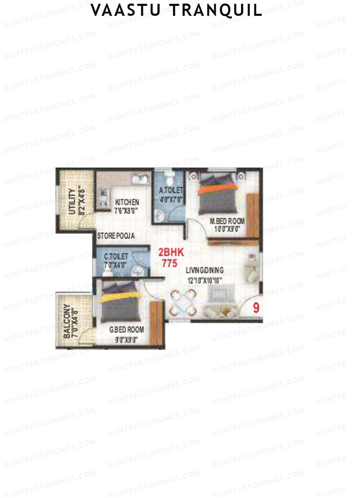Vaastu Tranquil Wing A Unit 9 Floor Plan