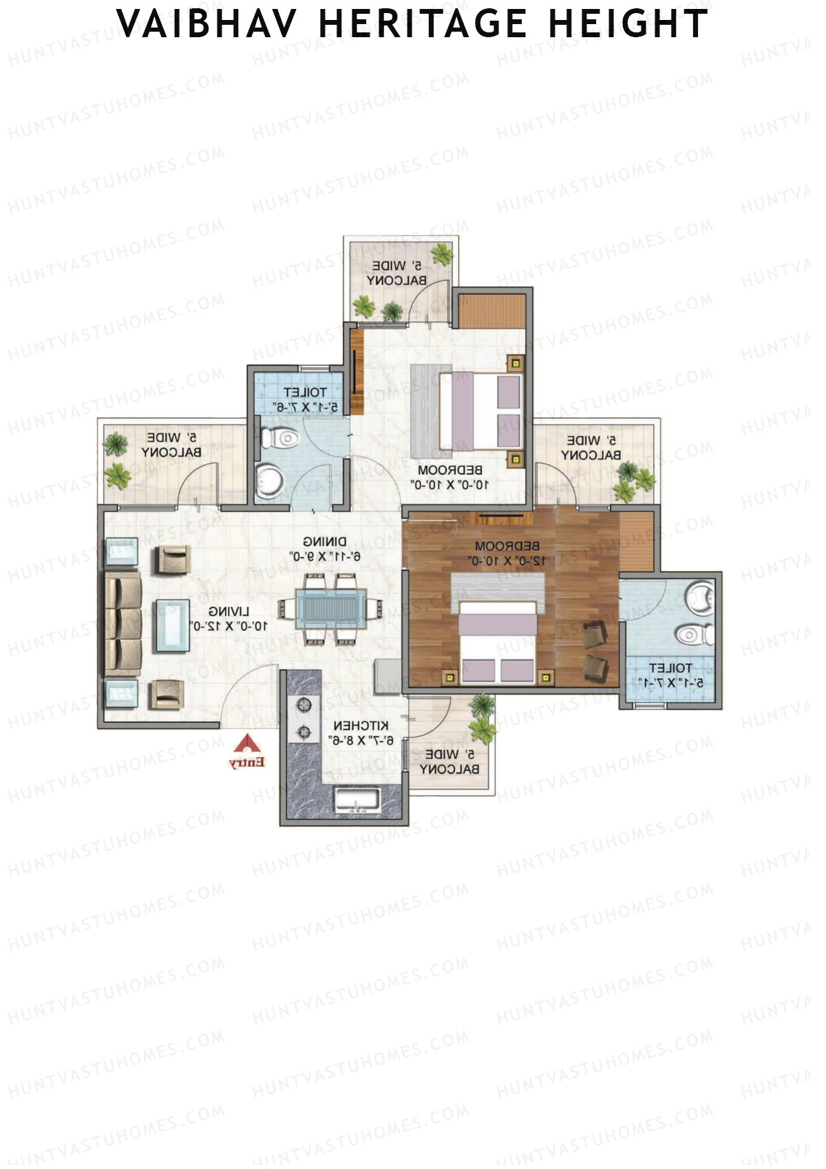 Vaibhav Heritage Height Block A Unit 5 (Type 1) Floor Plan