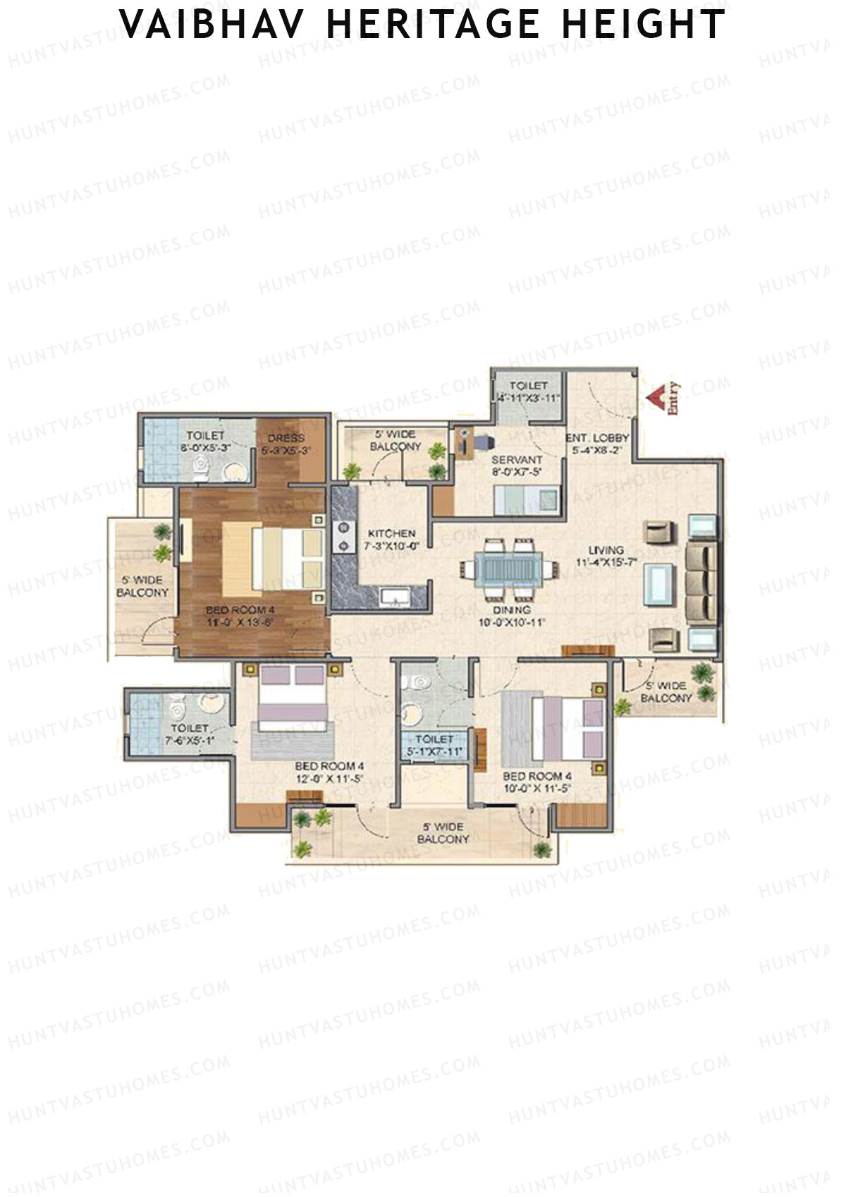 Vaibhav Heritage Height Block C Unit 3 (Type 5) Floor Plan