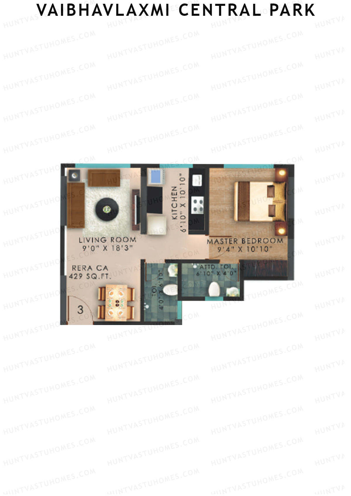 Vaibhavlaxmi Central Park Wing A Unit 3 Floor Plan