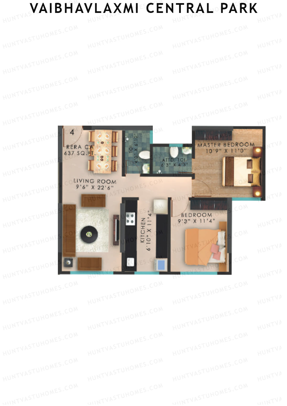 Vaibhavlaxmi Central Park Wing A Unit 4 Floor Plan