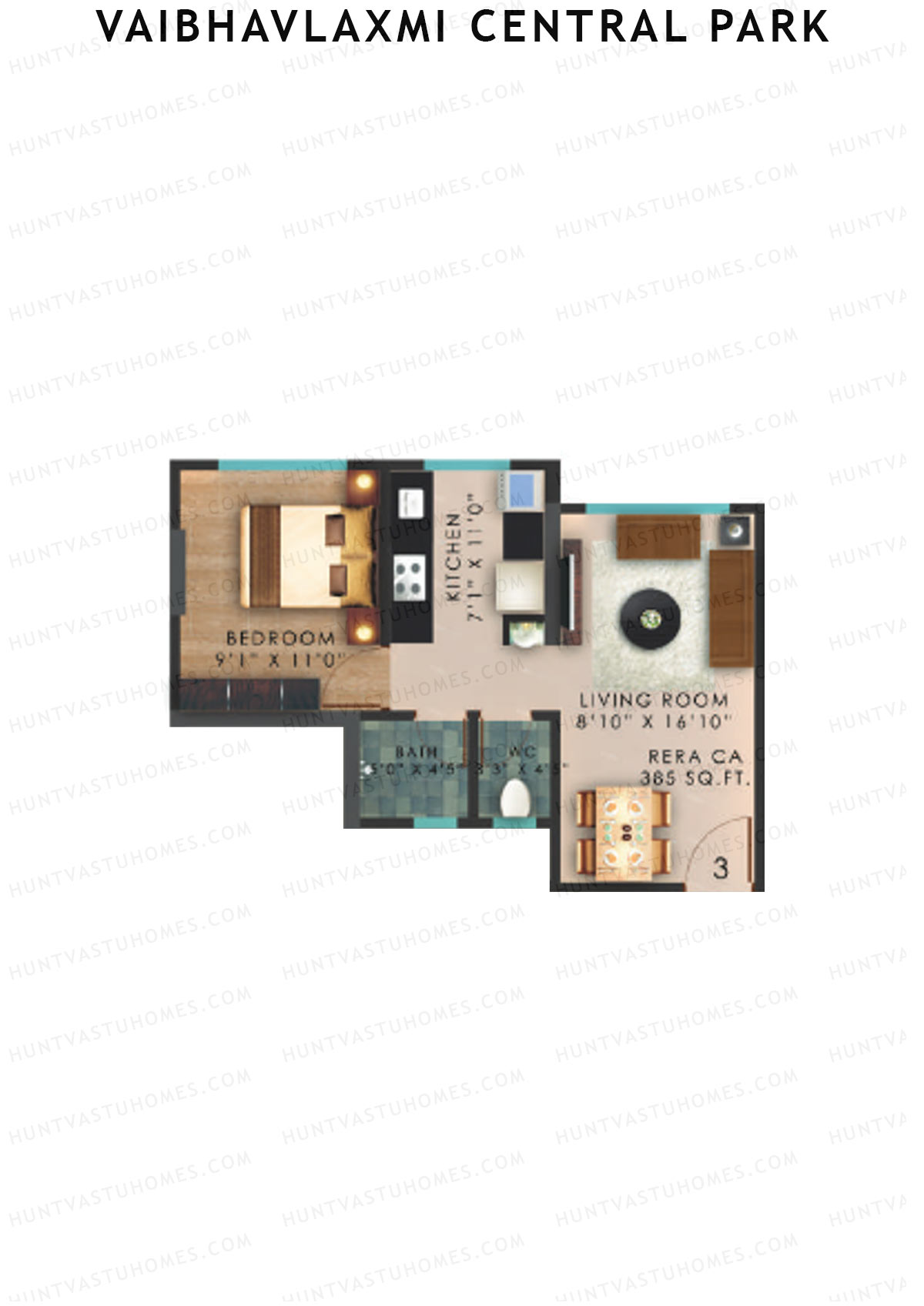 Vaibhavlaxmi Central Park Wing B Unit 3 Floor Plan