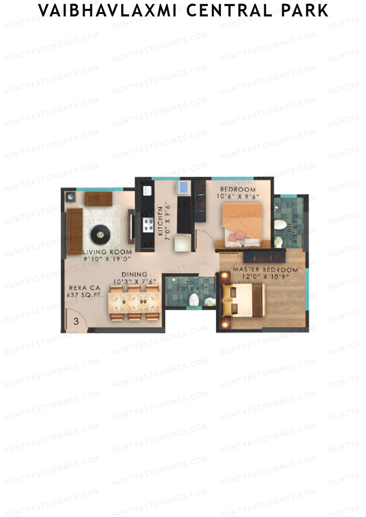 Vaibhavlaxmi Central Park Wing C Unit 3 Floor Plan