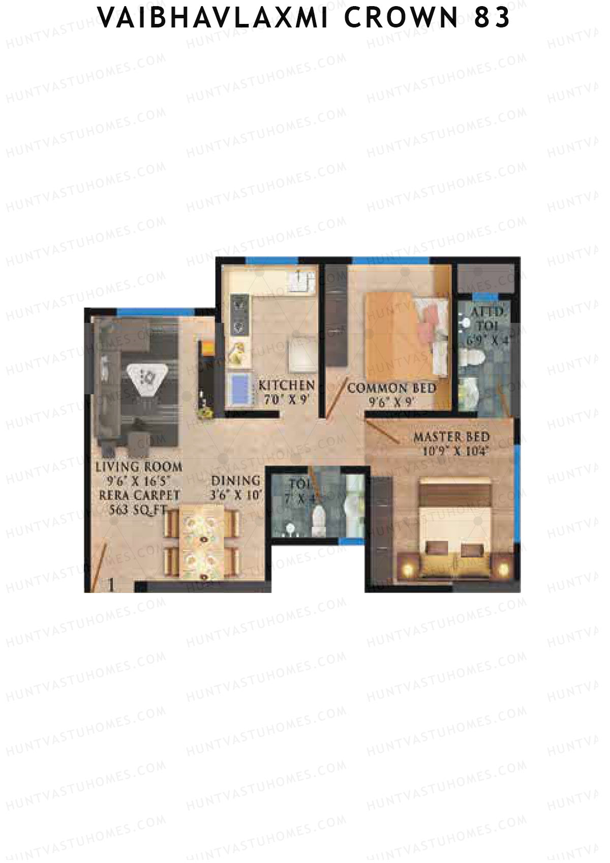 Vaibhavlaxmi Crown 83 Tower 1 Unit 1 Floor Plan