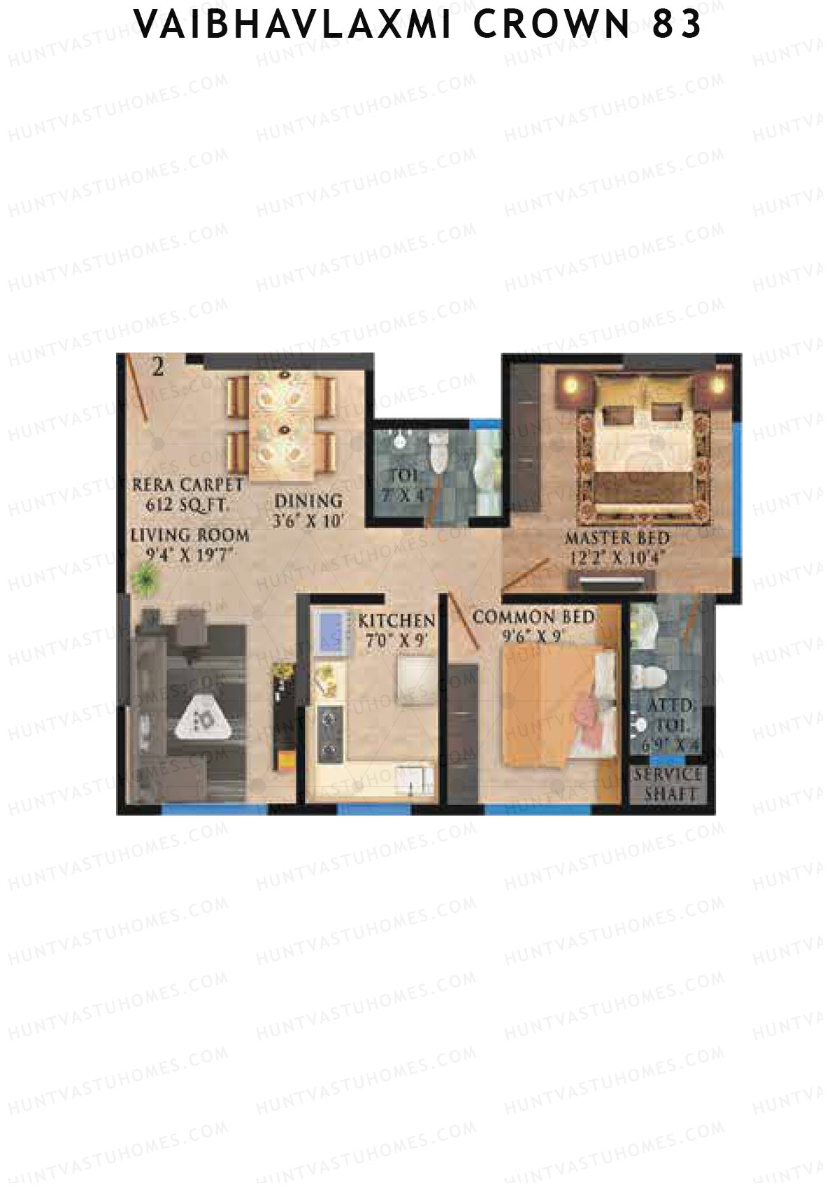 Vaibhavlaxmi Crown 83 Tower 1 Unit 2 Floor Plan