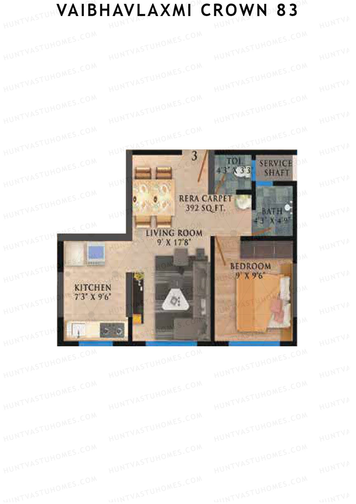Vaibhavlaxmi Crown 83 Tower 1 Unit 3 Floor Plan
