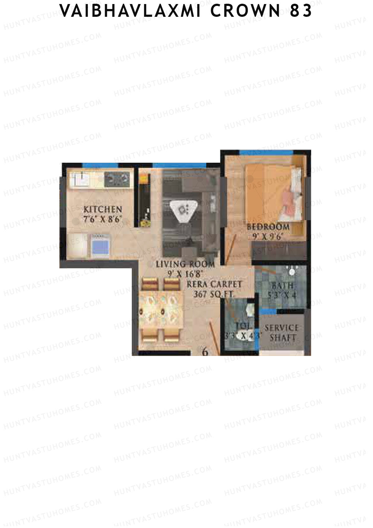 Vaibhavlaxmi Crown 83 Tower 1 Unit 6 Floor Plan