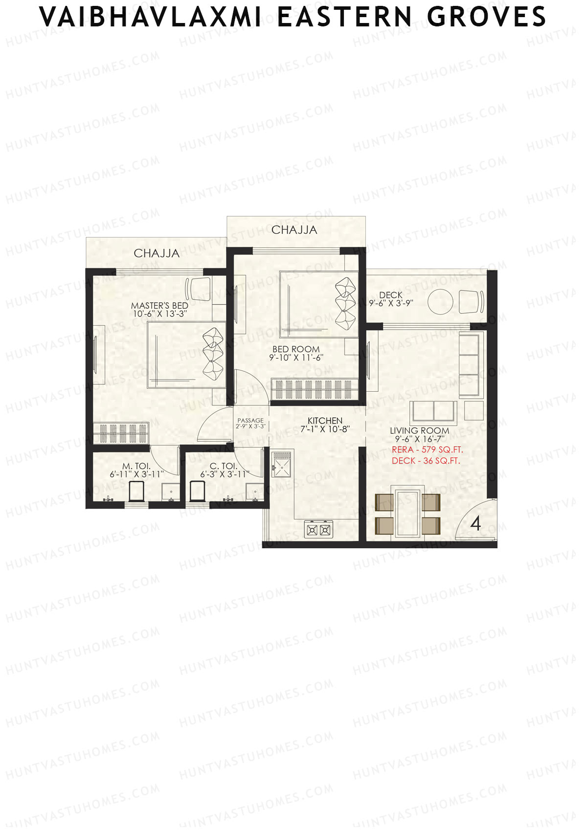 Vaibhavlaxmi Eastern Groves Wing C Unit 4 Floor Plan