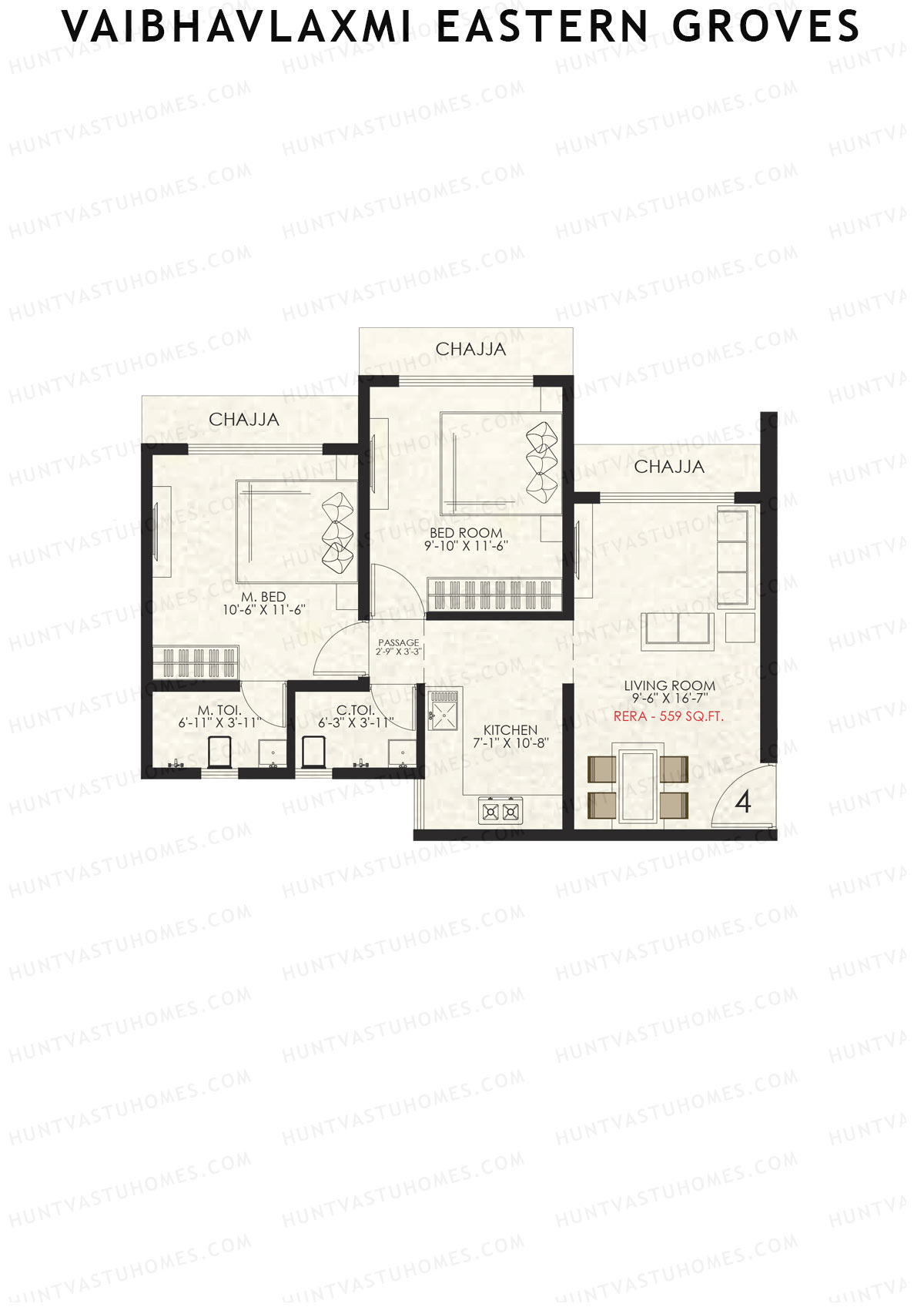 Vaibhavlaxmi Eastern Groves Wing D Unit 4 Floor Plan