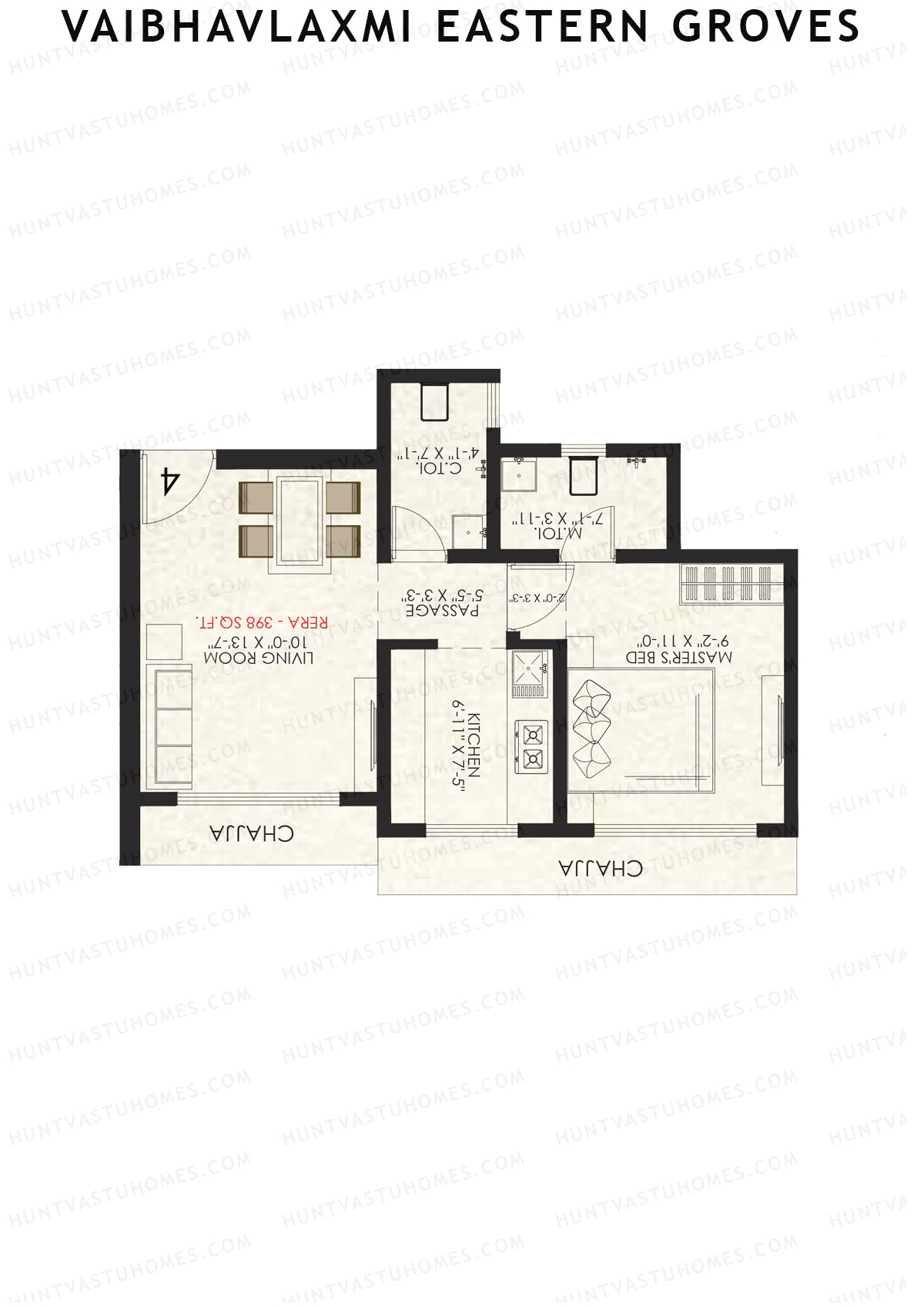 Vaibhavlaxmi Eastern Groves Wing E Unit 2 Floor Plan