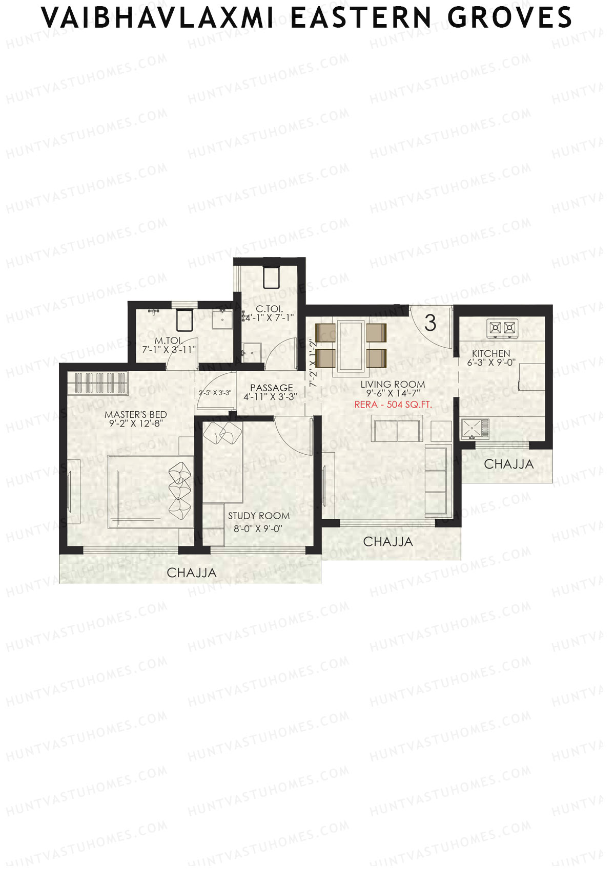 Vaibhavlaxmi Eastern Groves Wing E Unit 3 Floor Plan